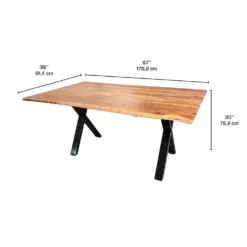 Table à manger en bois massif rectangulaire - 67