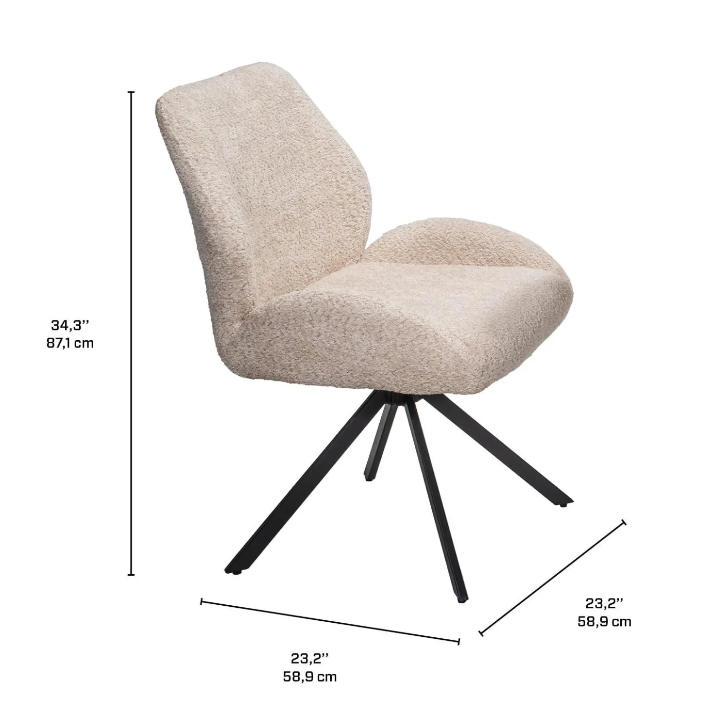 Table à manger ovale convertible extensible avec piédestal et 4 chaises en tissu bouclé - 63"