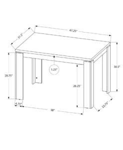 Table à manger rectangulaire 48