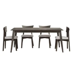 Table à manger rectangulaire 70" avec 4 chaises - ardoise