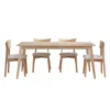Table à manger rectangulaire 70" avec 4 chaises - grège
