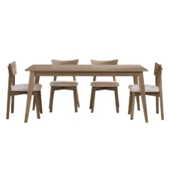 Table à manger rectangulaire 70" avec 4 chaises - gris
