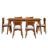 Table à manger rectangulaire 70" avec 6 chaises - brun