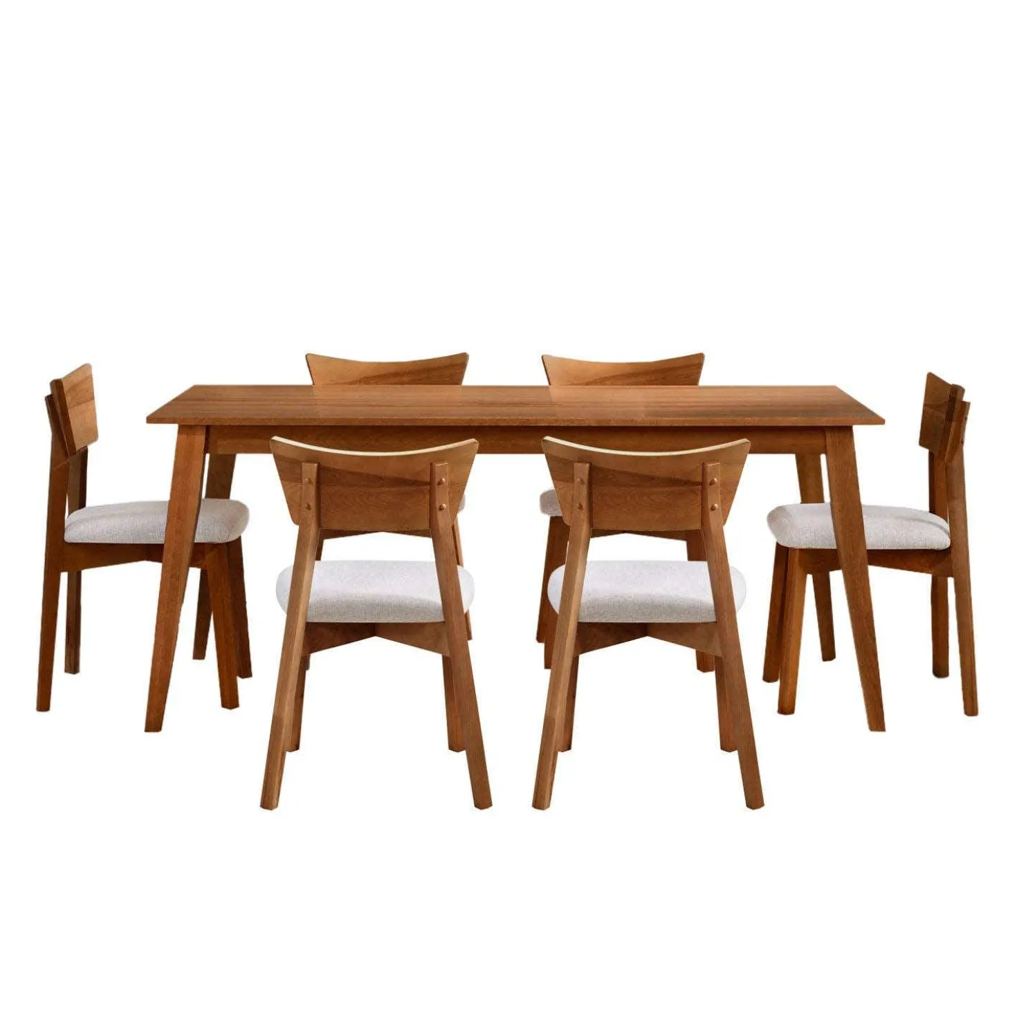 Table à manger rectangulaire 70" avec 6 chaises - brun