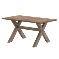 Table à manger rectangulaire avec 6 chaises - beige