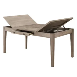 Table à manger rectangulaire avec panneaux à battants et tiroir