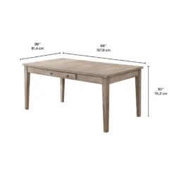 Table à manger rectangulaire avec panneaux à battants et tiroir