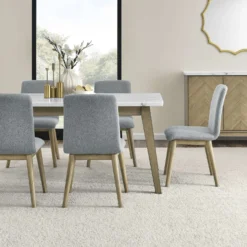 Table à manger rectangulaire avec plateau en marbre 72