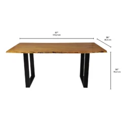 Table à manger rectangulaire en bois massif 67