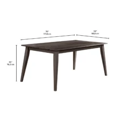 Table à manger rectangulaire en bois massif 70" - ardoise