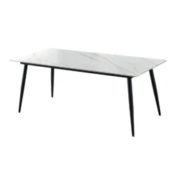 Table à manger rectangulaire en pierre sintérisée 59"