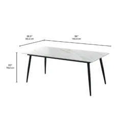 Table à manger rectangulaire en pierre sintérisée 59