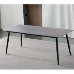 Table à manger rectangulaire en pierre sintérisée 59"