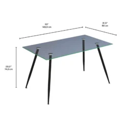 Table à manger rectangulaire en verre 59