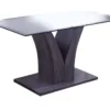 Table à manger rectangulaire en verre 60"