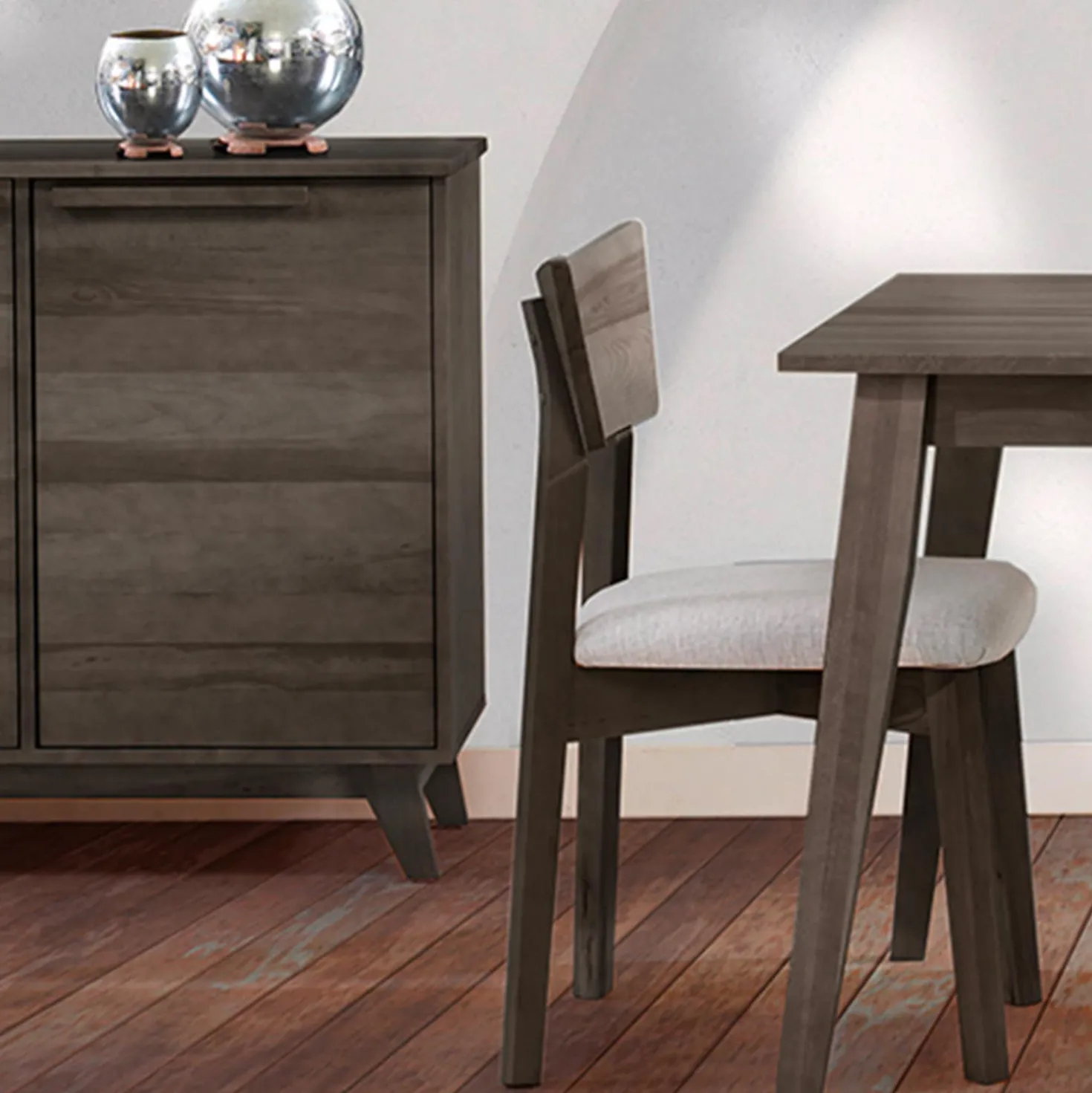 Table à manger rectangulaire extensible (48" à 60") avec 4 chaises et banc - ardoise