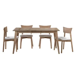 Tableà manger rectangulaire extensible (48" à 60") avec 4 chaises - gris