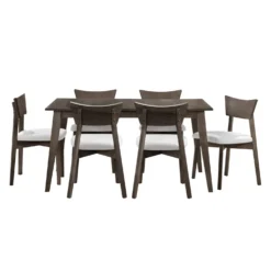 Table à manger rectangulaire extensible (48" à 60") avec 6 chaises - ardoise