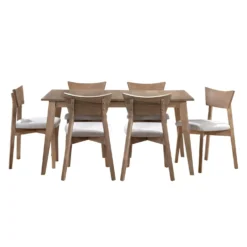 Table à manger rectangulaire extensible (48" à 60") avec 6 chaises - gris
