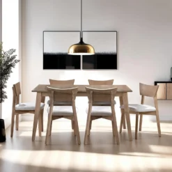 Table à manger rectangulaire extensible (48" à 60") avec 6 chaises - gris