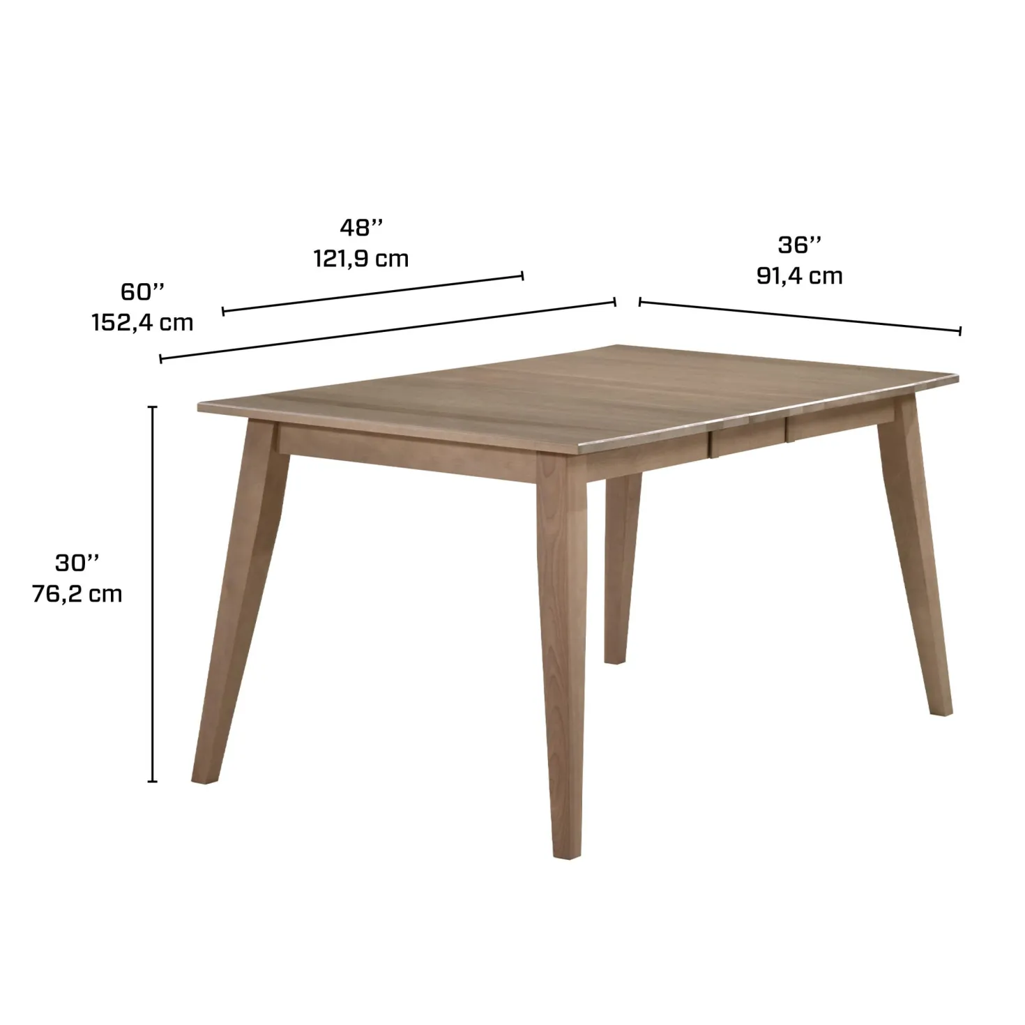 Table à manger rectangulaire extensible (48" à 60") avec 6 chaises - gris