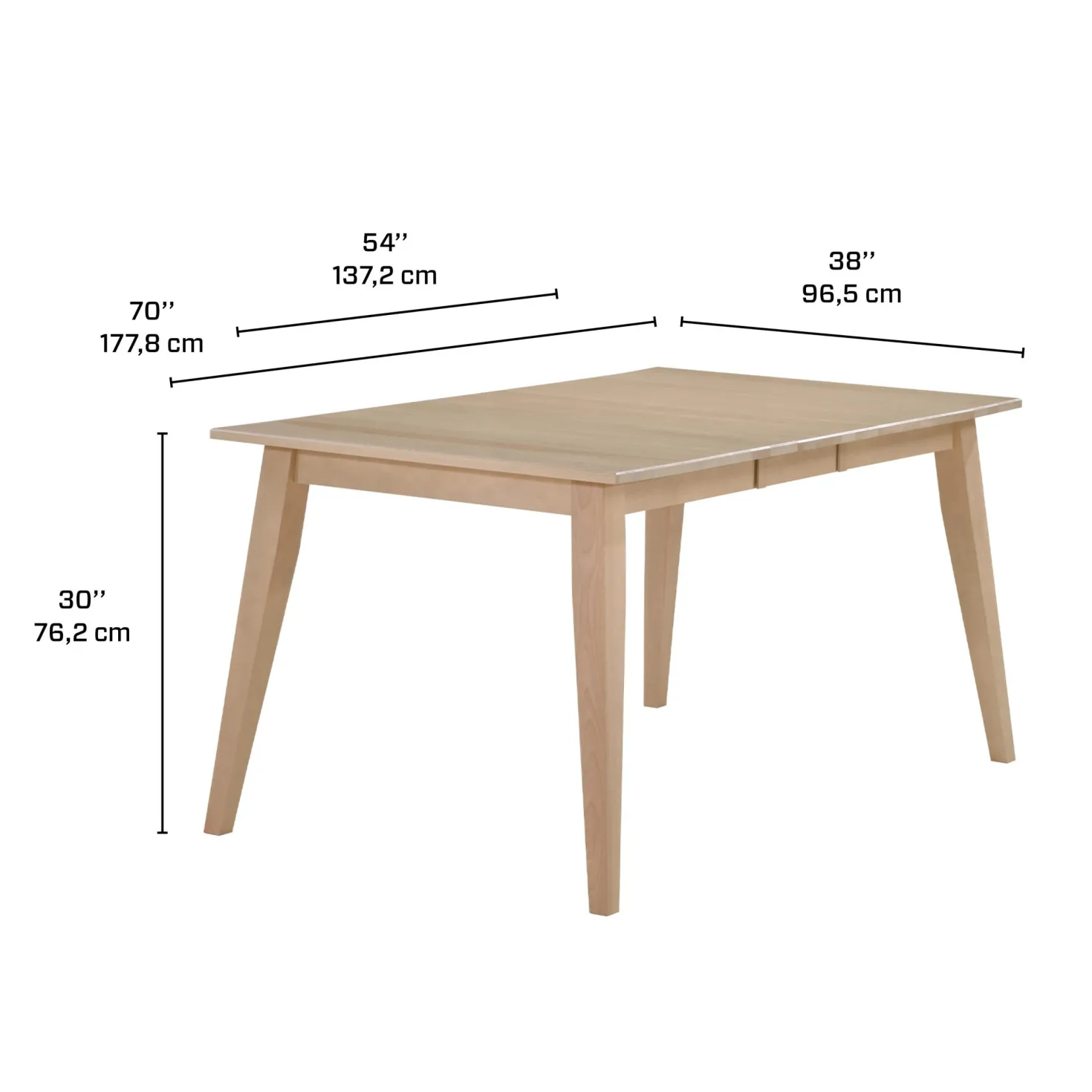 Table à manger rectangulaire extensible (54" à 70") avec 4 chaises et banc - grège