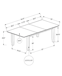 Table à manger rectangulaire extensible 60