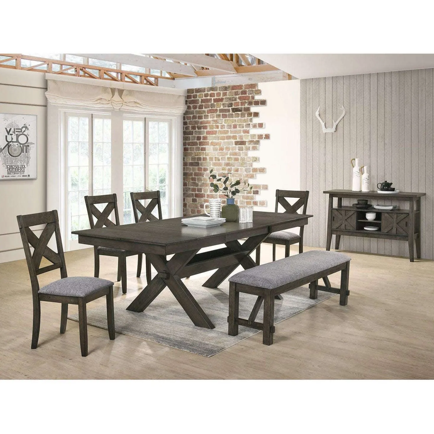 Table à manger rectangulaire extensible 66" à 94"