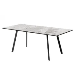 Table à manger rectangulaire extensible en pierre sintérisée 63" à 79"