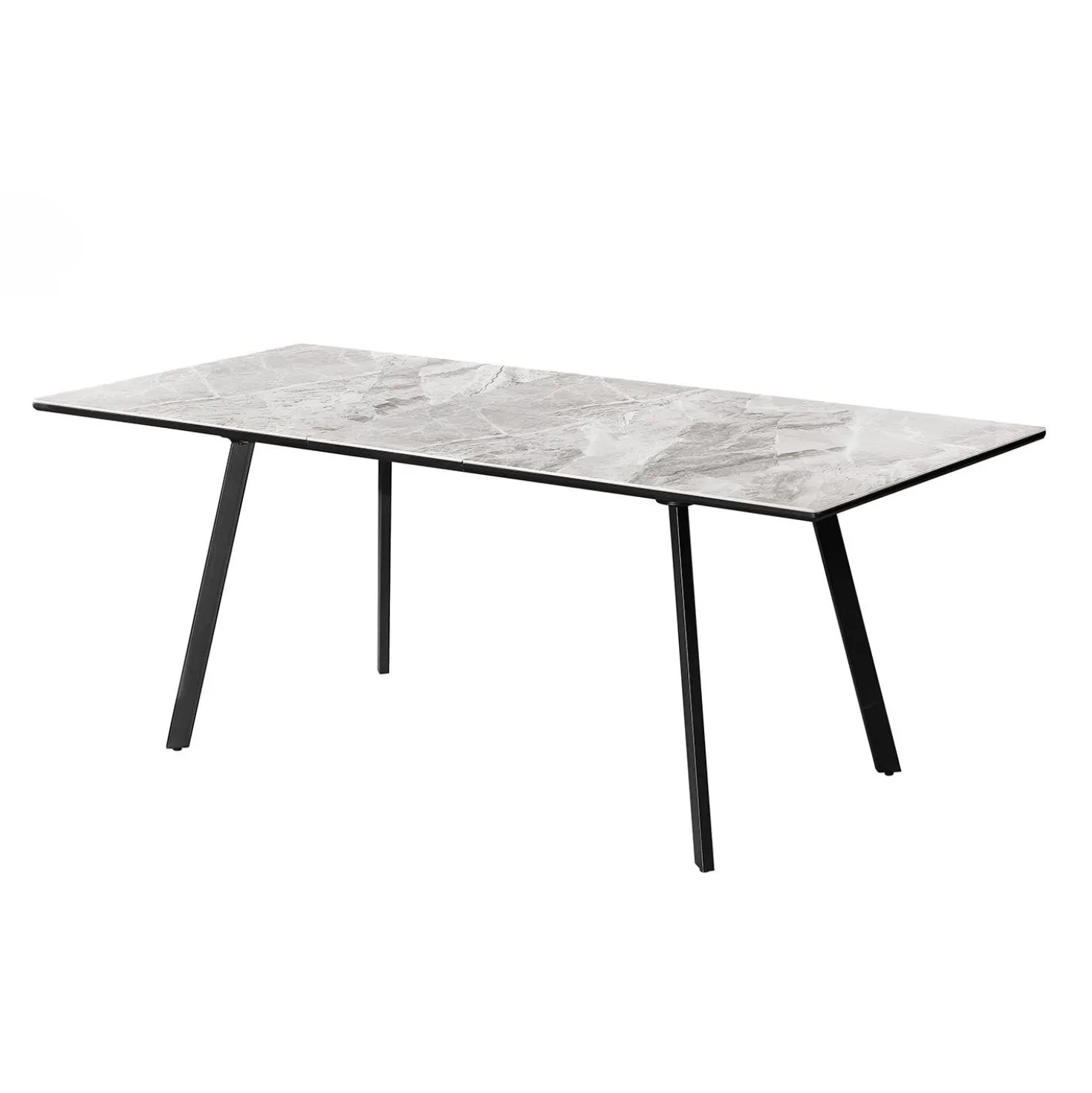 Table à manger rectangulaire extensible en pierre sintérisée 63" à 79"