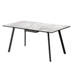 Table à manger rectangulaire extensible en pierre sintérisée 63" à 79"