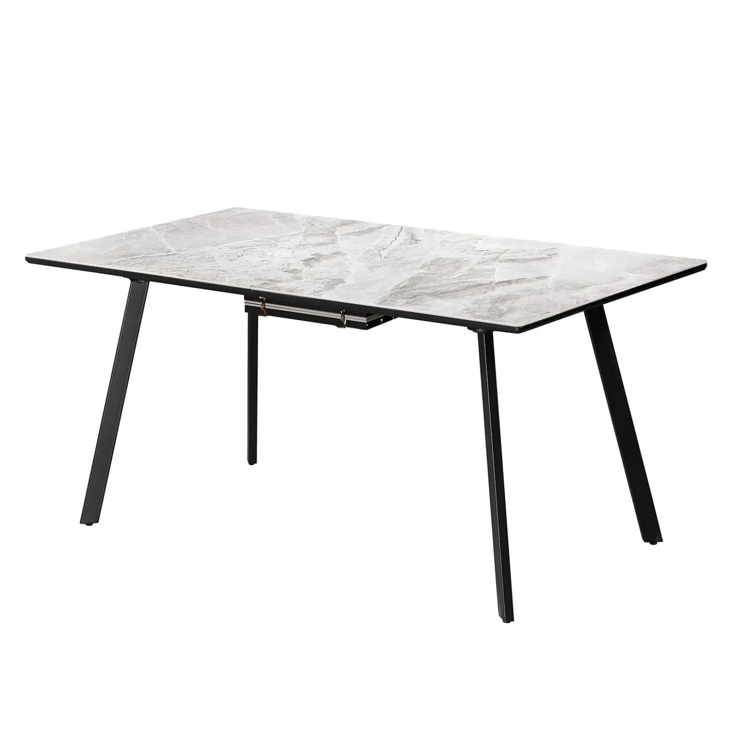 Table à manger rectangulaire extensible en pierre sintérisée 63" à 79"