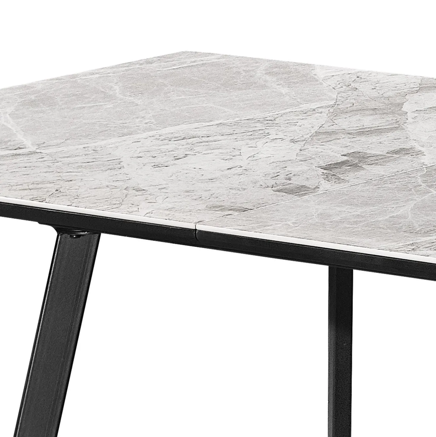 Table à manger rectangulaire extensible en pierre sintérisée 63" à 79"