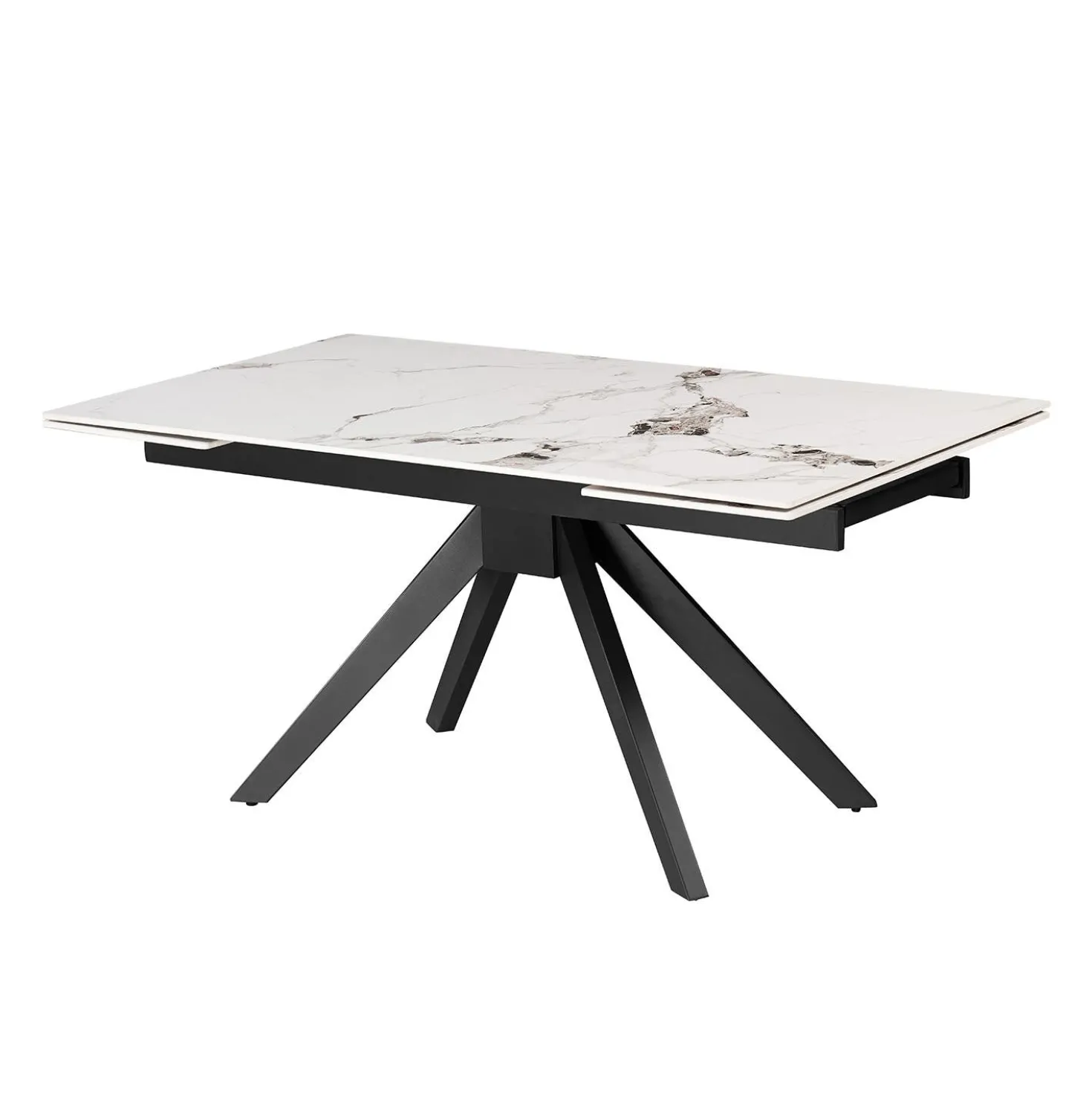 Table à manger rectangulaire extensible en pierre sintérisée 63" à 95"