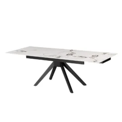 Table à manger rectangulaire extensible en pierre sintérisée 63" à 95"