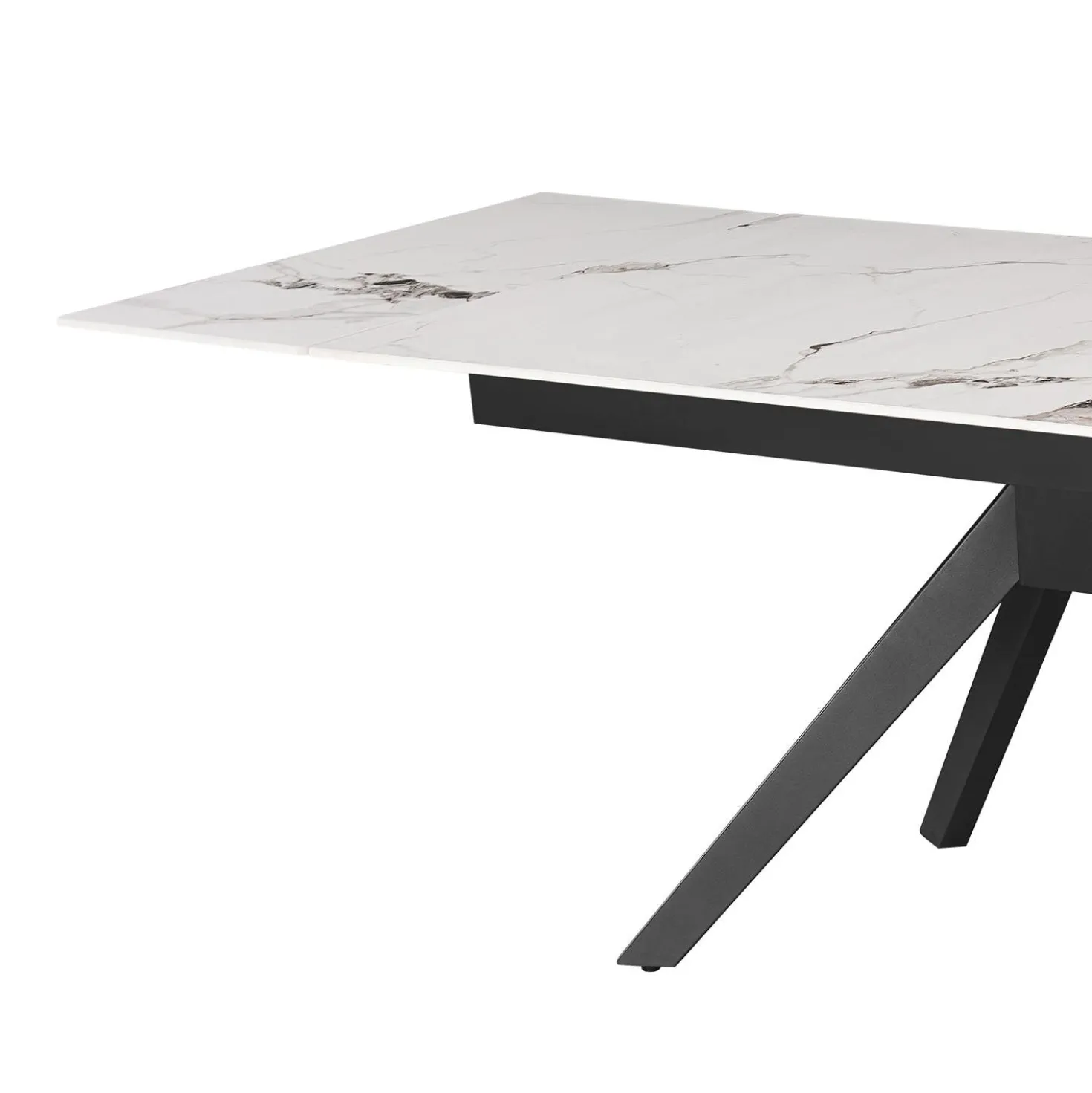 Table à manger rectangulaire extensible en pierre sintérisée 63" à 95"