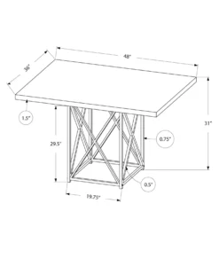 Table à manger rectangulaire 48