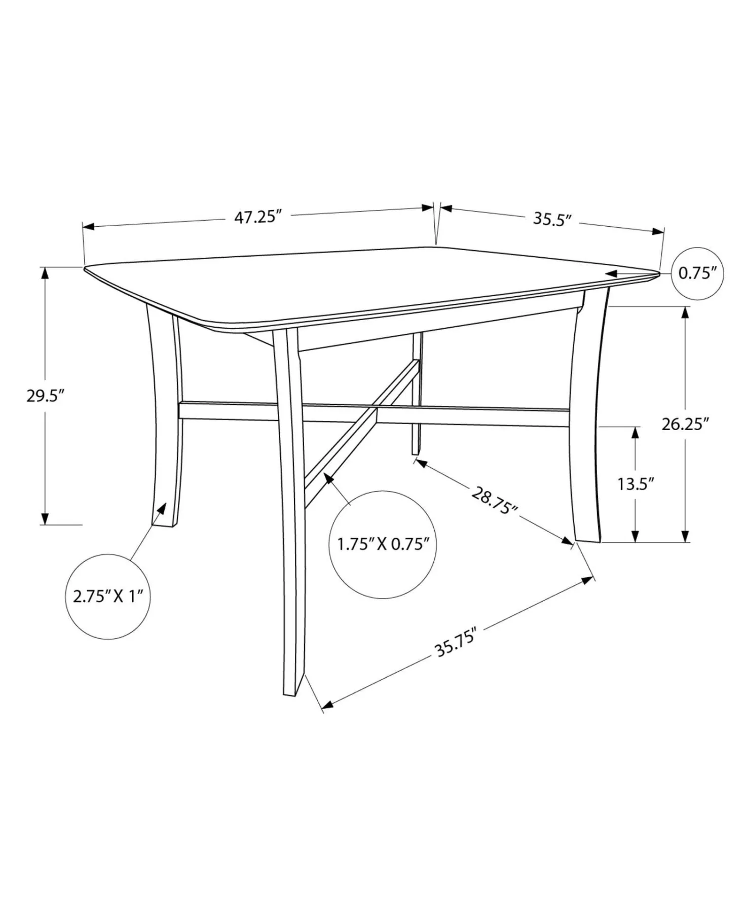 Table à manger rectangulaire 48" - Monarch