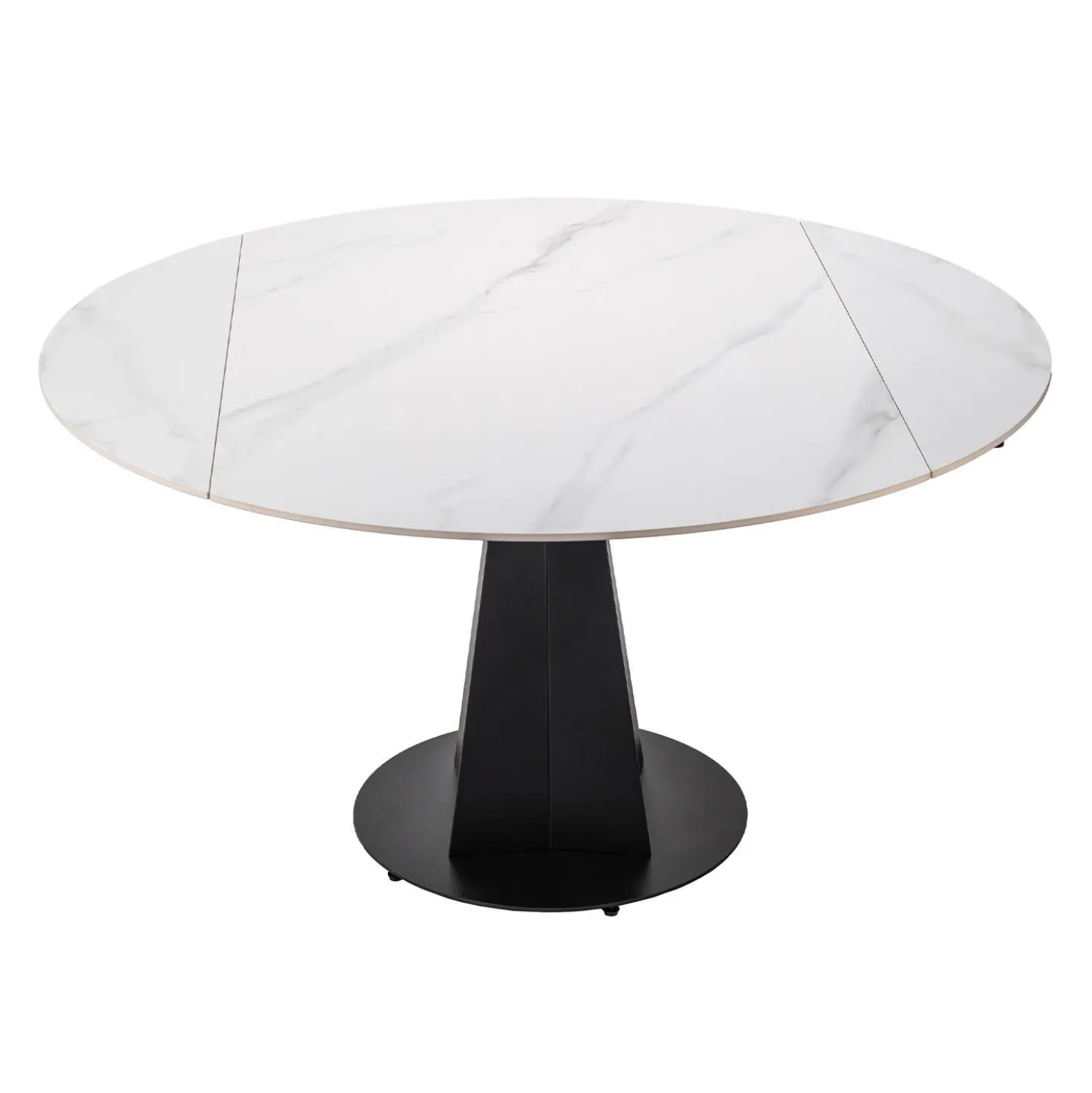 Table à manger ronde convertible extensible avec piédestal - 53"