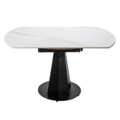 Table à manger ronde convertible extensible avec piédestal - 53"