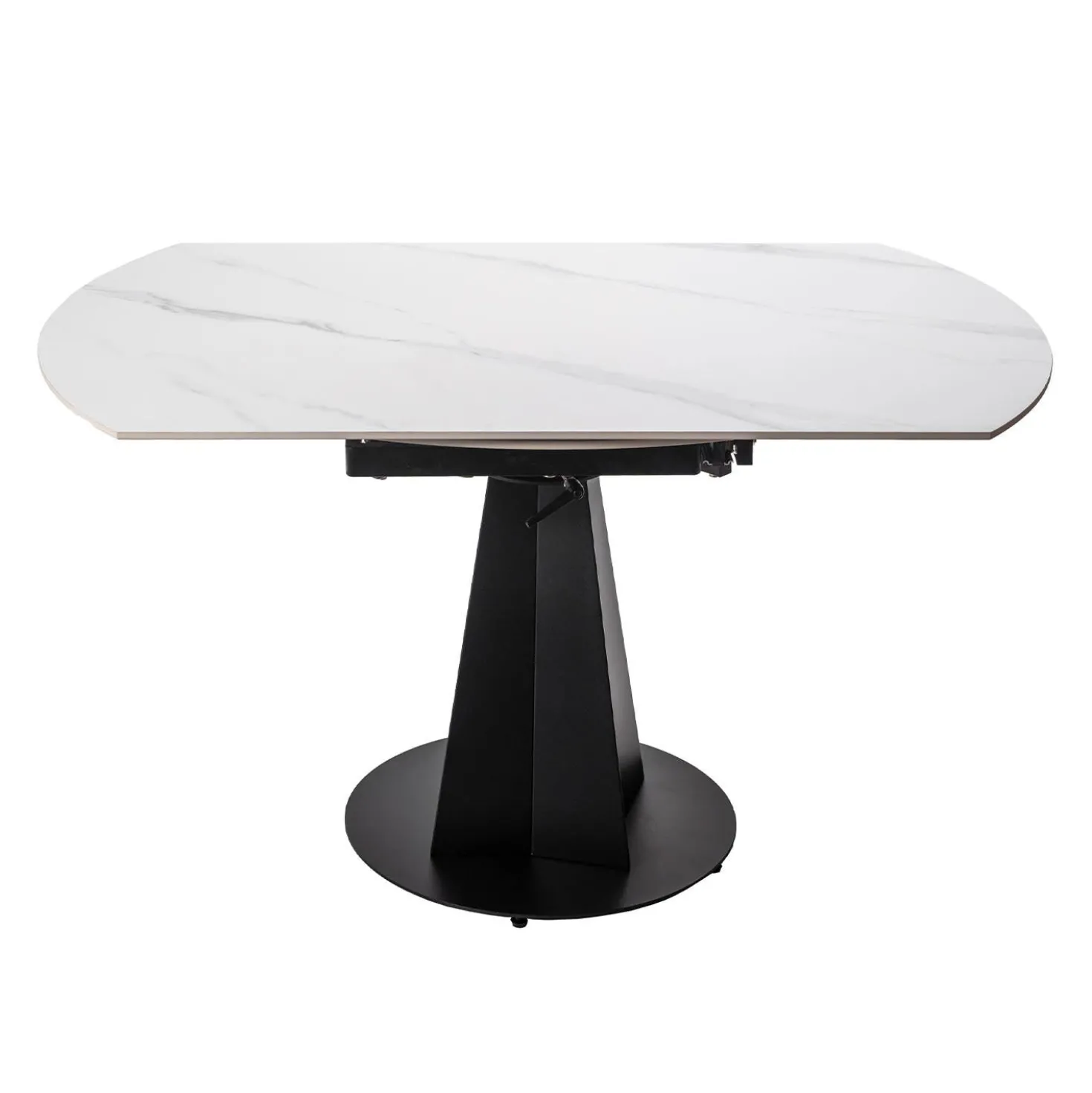 Table à manger ronde convertible extensible avec piédestal - 53"