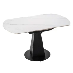 Table à manger ronde convertible extensible avec piédestal - 53