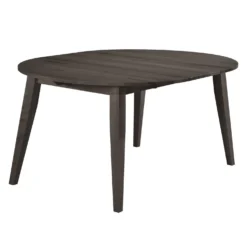 Table à manger ronde extensible en bois massif 48" à 66" - ardoise