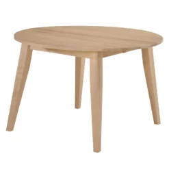 Table à manger ronde extensible en bois massif 48" à 66" - grège