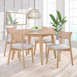 Table à manger ronde extensible en bois massif 48