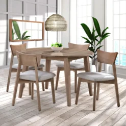 Table à manger ronde extensible en bois massif 48