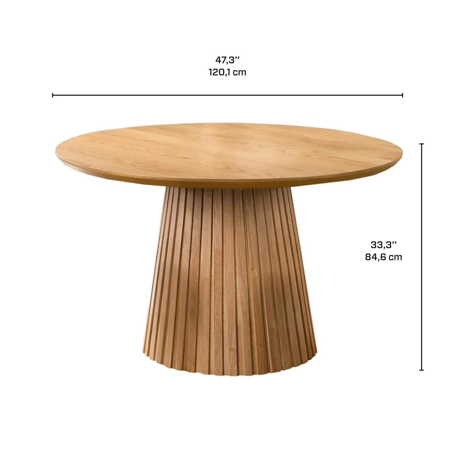 Table à manger ronde à piédestal avec 2 chaises - gris