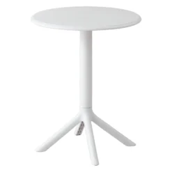 Table ronde intérieur/extérieur en résine – blanc