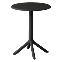Table ronde intérieur/extérieur en résine – noir