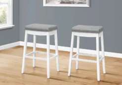 Tabouret de bar - ensemble de 2, capitonné, bordure de tête de clou, rembo